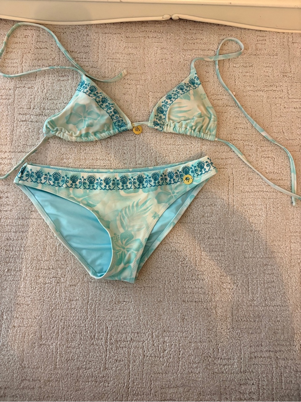 Pink Palm Puff Bikini